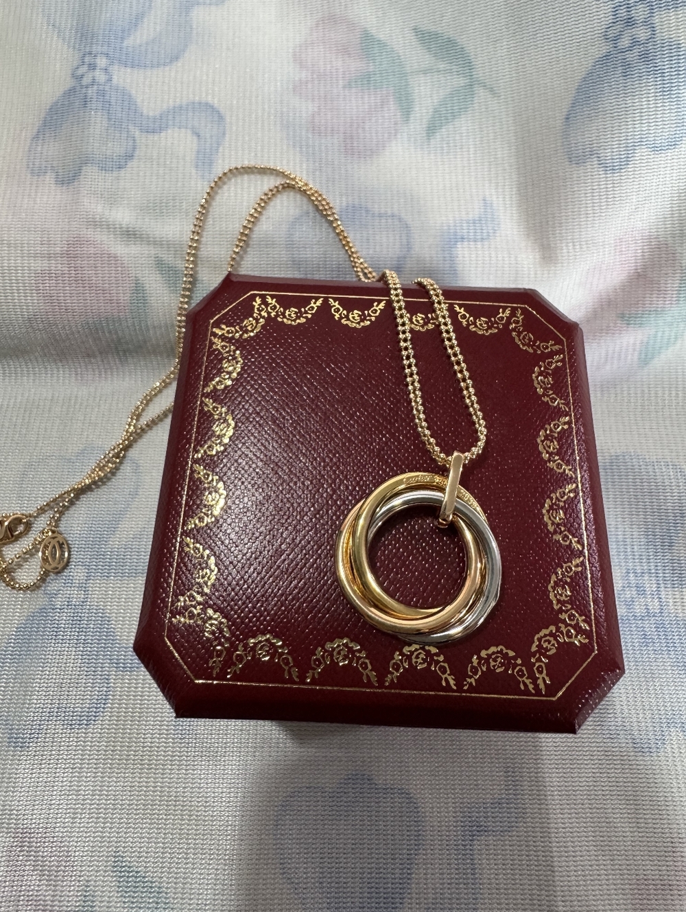 Cartier Trinity Three-Color Gold Triple-Ring Necklace